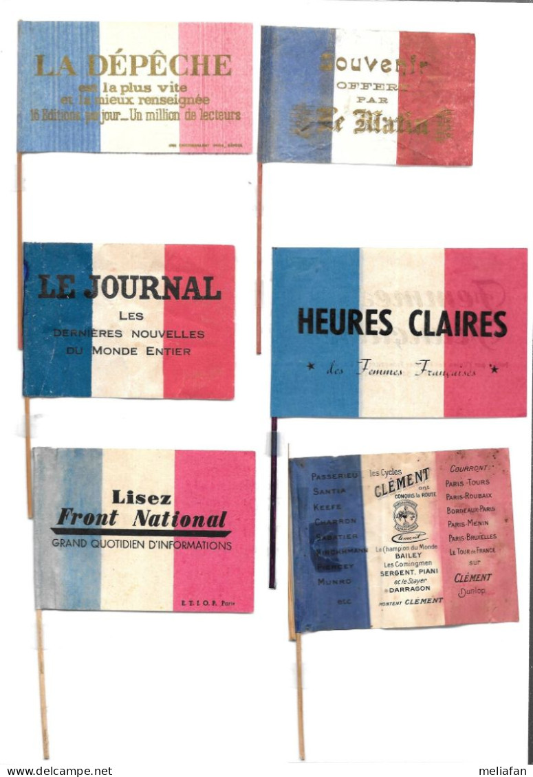 KB417 - LOT DRAPEAUX PUBLICITAIRES - CLAQUESIN - AFCHAIN - GRESSONNEE - MORVAN - CYCLES CLEMEN - Werbung