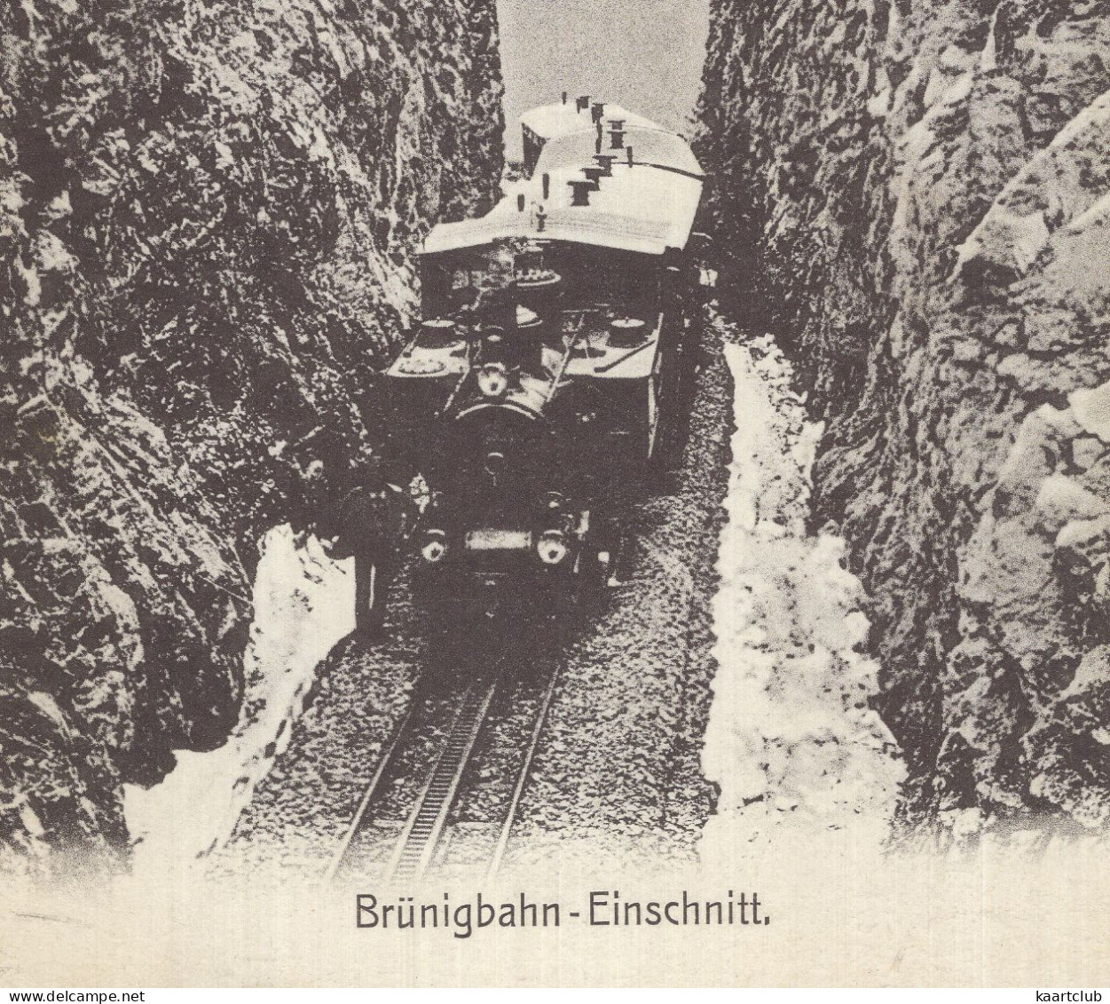 Brünigbahn-Einschnitt. - (Schweiz-Suisse-Switzerland) - Verlag: Chr. Brennenstuhl - Dampflokomotive/Steamlocomotive - Meiringen