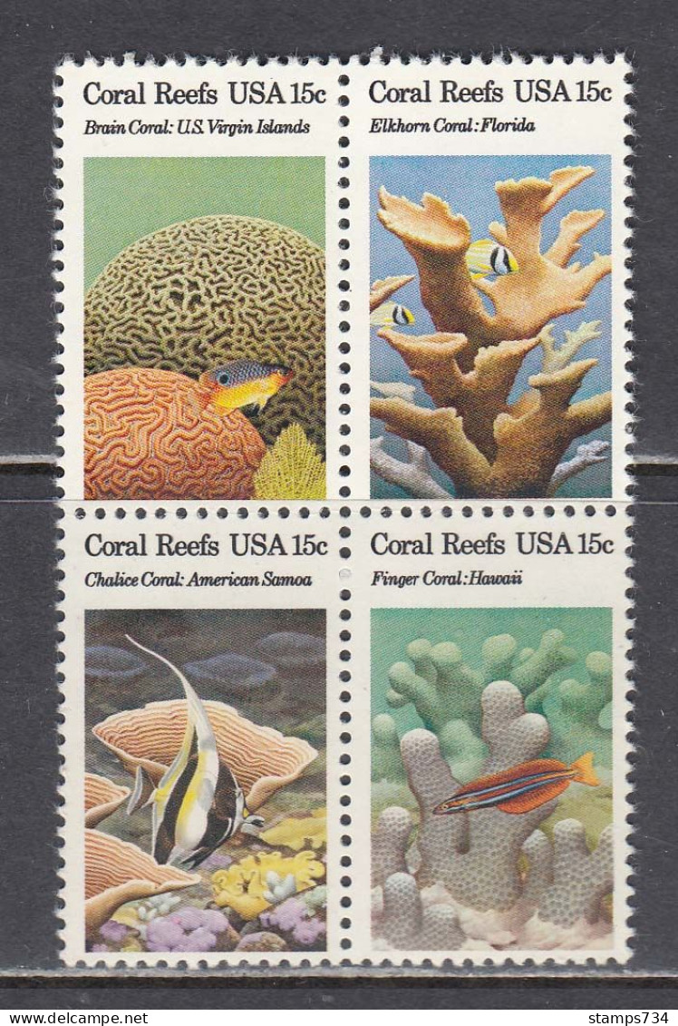 USA 1980 - Underwater Fauna, Set Of 4 Stamps, MNH** - Ungebraucht