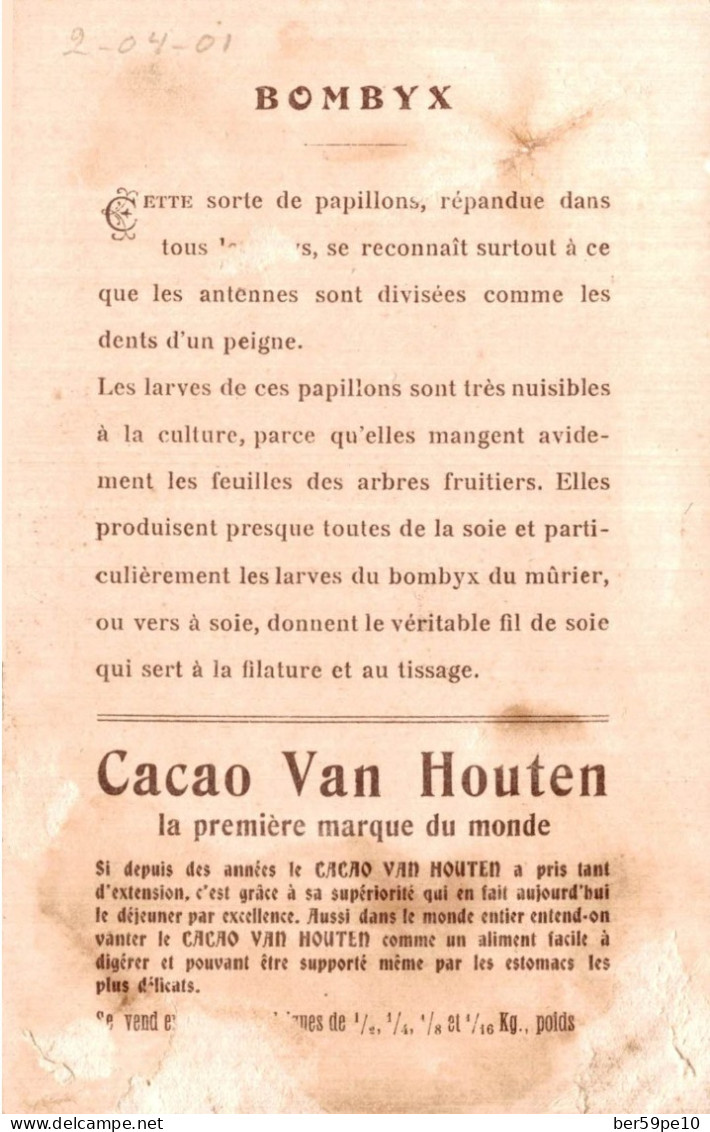 CHROMO CACAO VAN HOUTEN PAPILLONS BOMBYX - Van Houten
