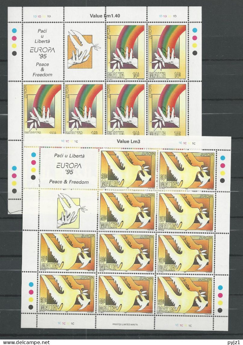 1995 MNH Malta Europa Sheets, Postfris - Malta