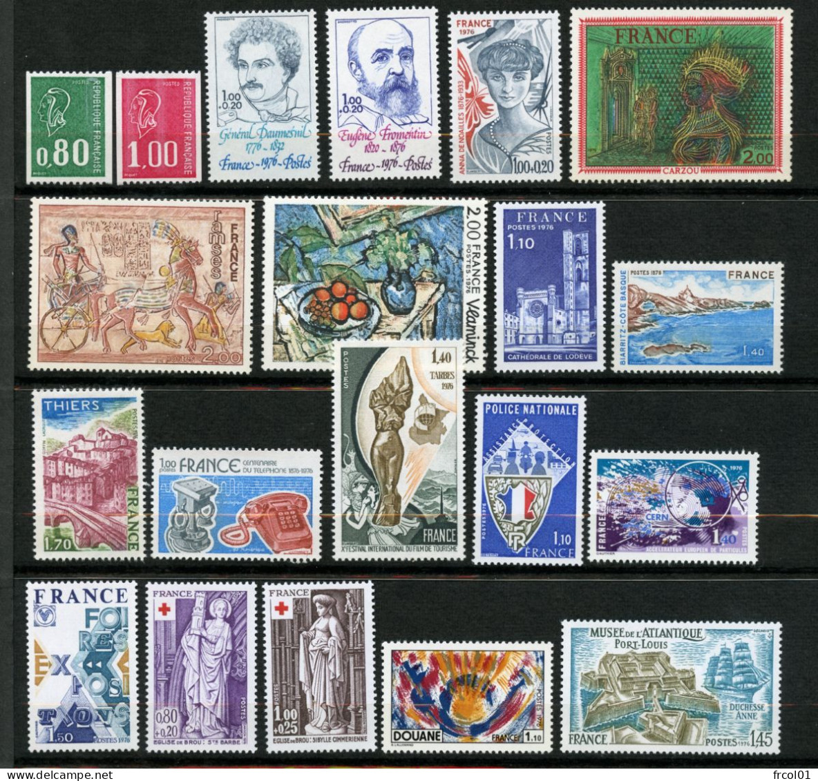 France, Yvert Année Complète 1976**, Luxe, 1863/1913 , 52 Timbres , MNH - 1970-1979