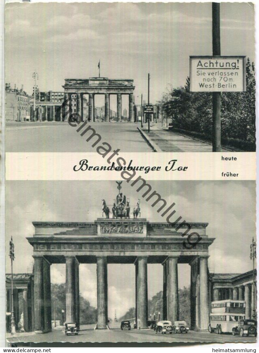 Berlin - Brandenburger Tor - Heute-früher - Verlag Herbert Sala Berlin-Wilmersdorf - Mitte