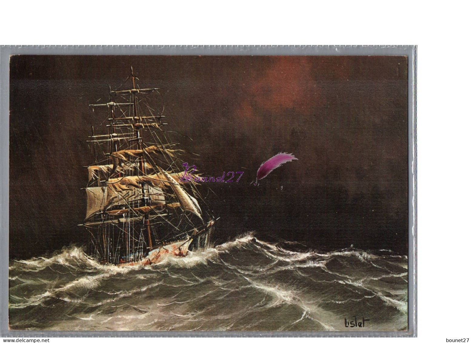 Les Grands Voiliers Français - Le Trois Mâts Barque Le JEAN Illustration De LISLET Carte Vierge - Sailing Vessels