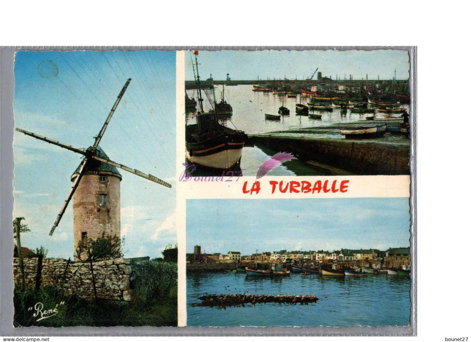 LA TURBALLE 44 - Moulin à Vent De Kerberoue à Trevere Le Port Et Les Quais Bateau 1970 - La Turballe