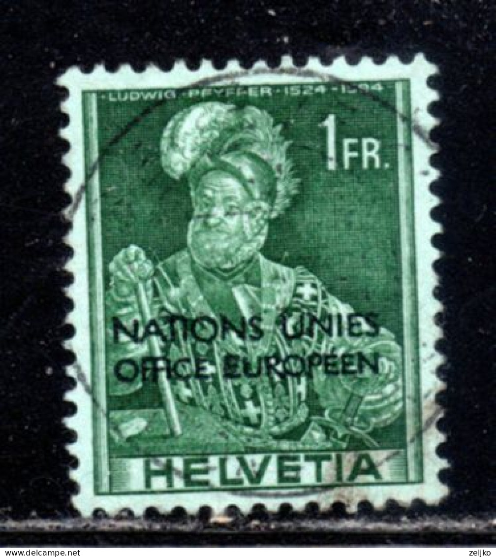 Switzerland, ONU_UNO, Used, 1950, Michel 14 - UNO