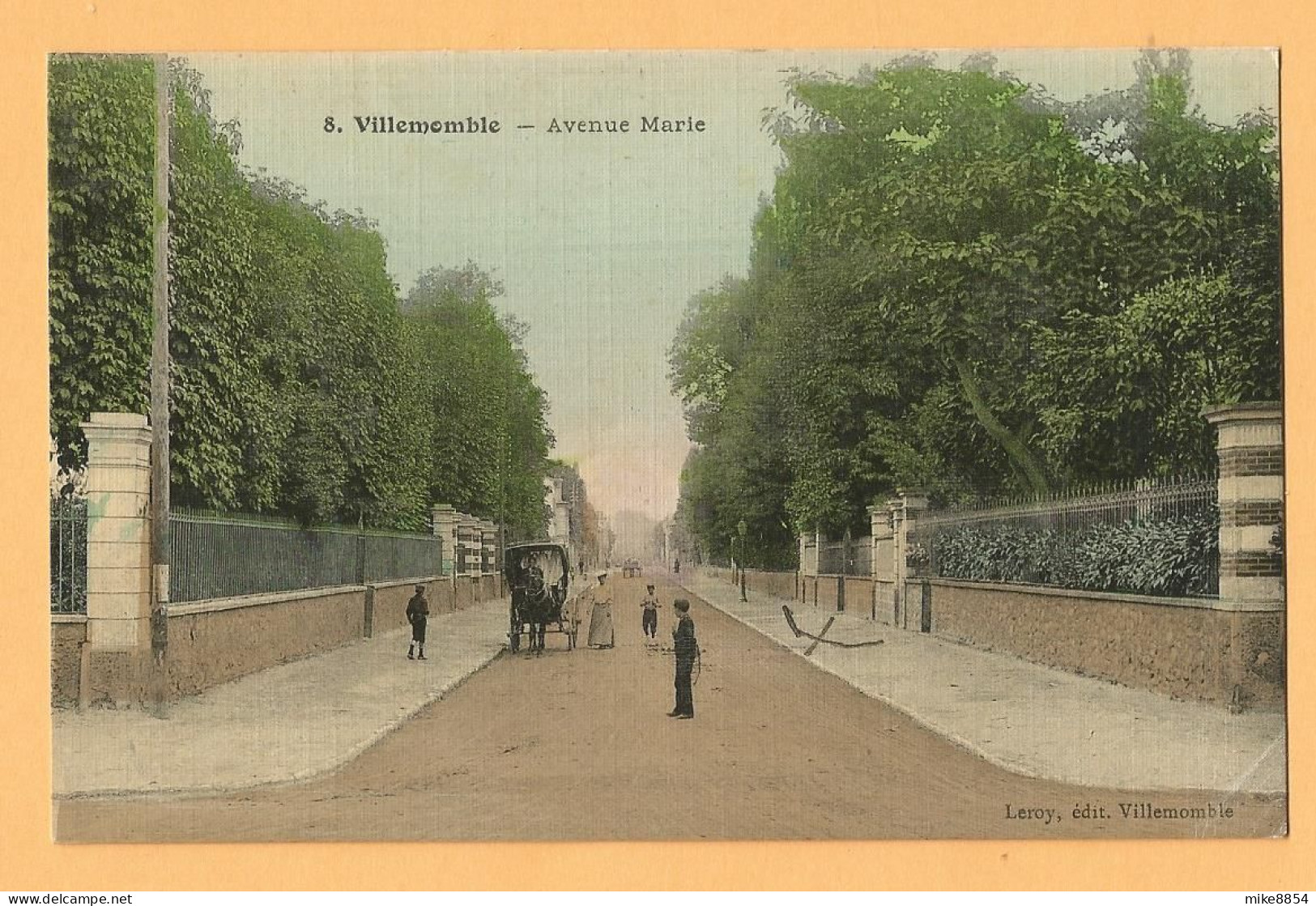 0121  CPA  VILLEMOMBLE  - Avenue Marie -  Calèche  -  Carte Toilée   ++++++++++++++++++++++++ - Villemomble