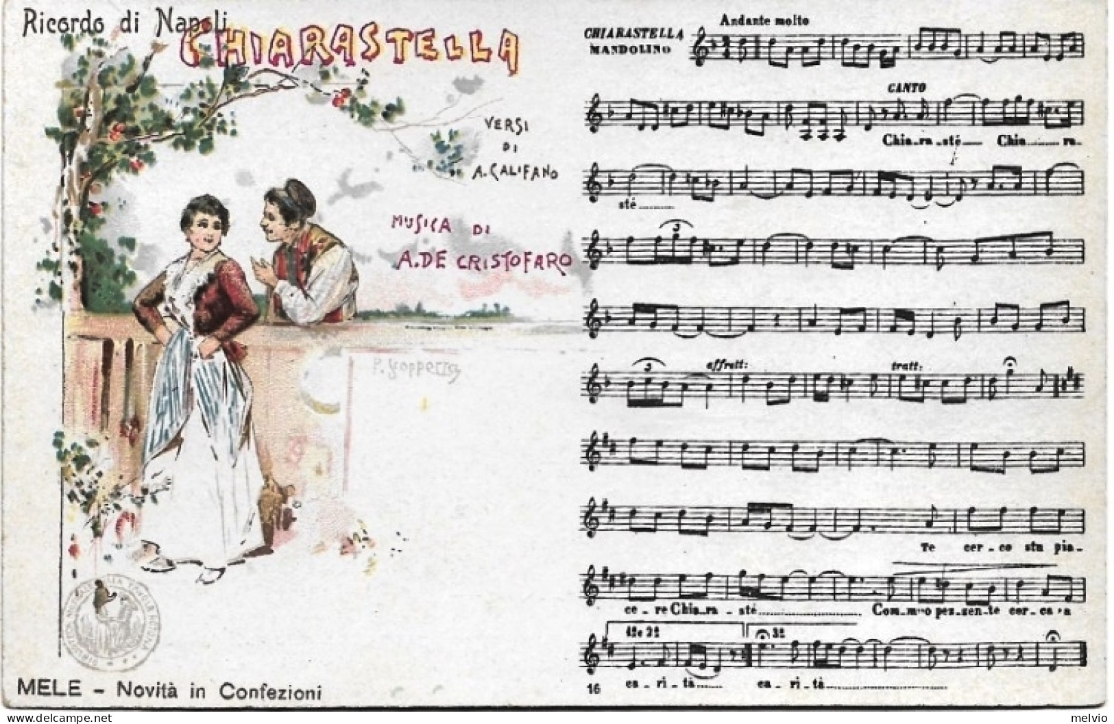1900-Napoli Chiarastella Versi Di A.Califano - Musica