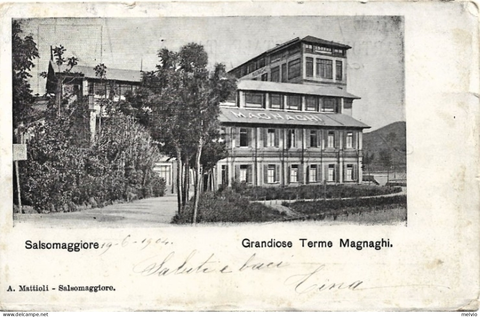 1904-Salsomaggiore Grandiose Terme Magnaghi,viaggiata - Parma