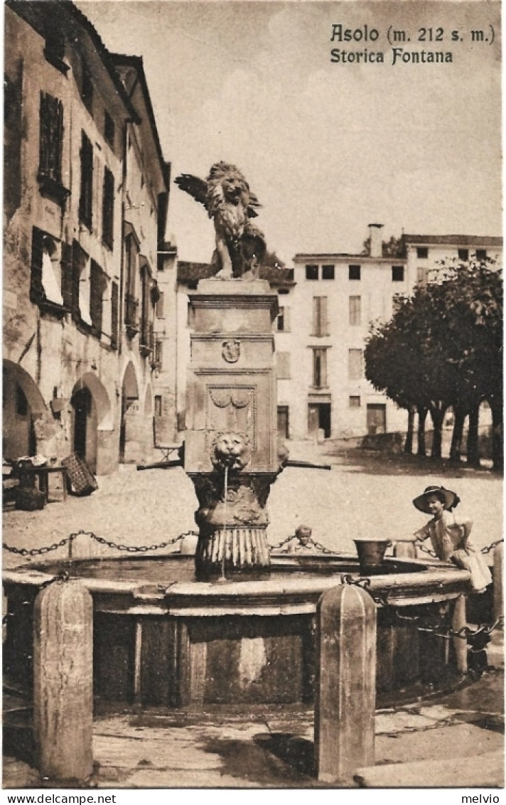 1900circa-treviso Asolo Storica Fontana - Treviso