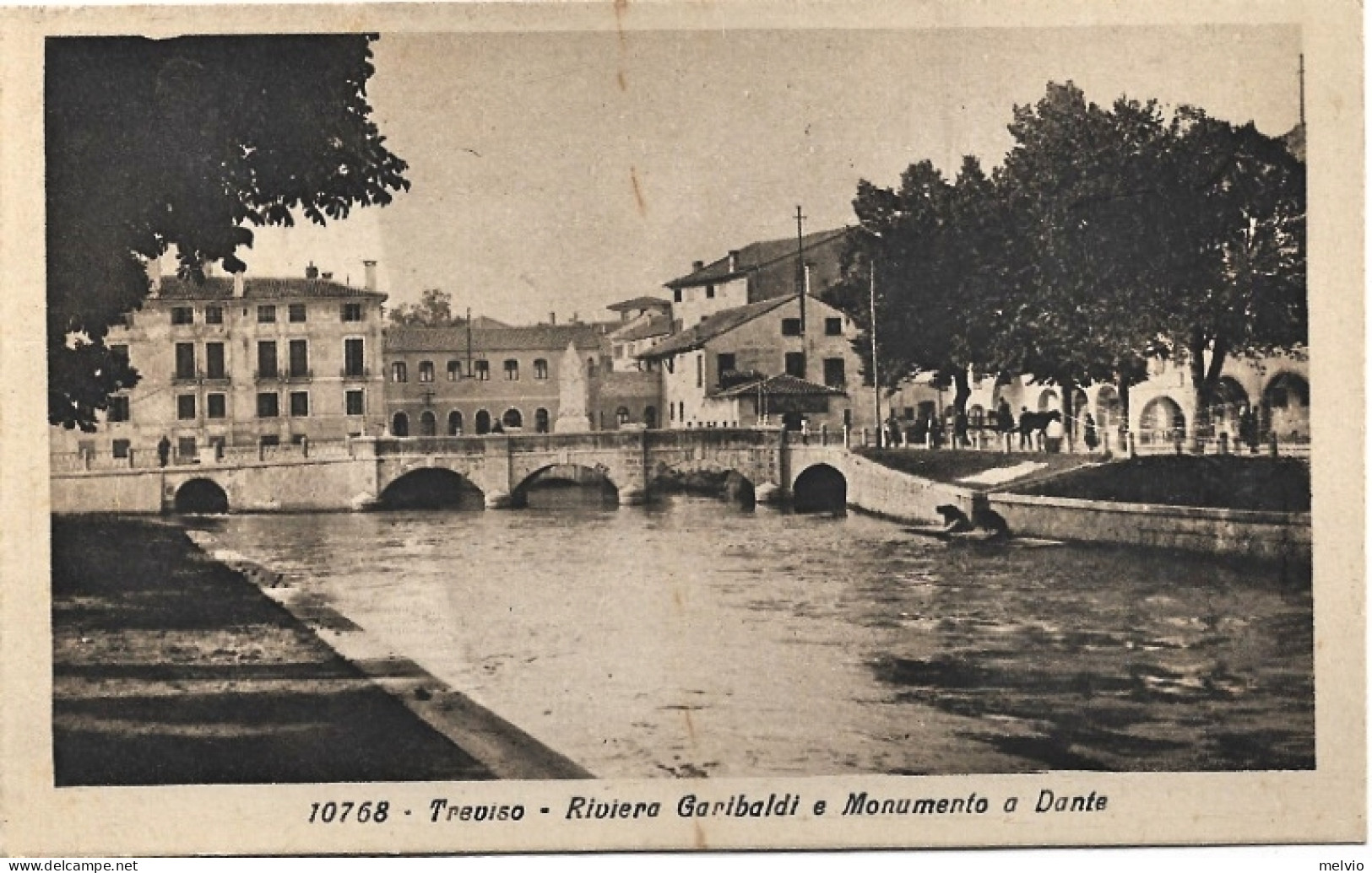 1900circa-Treviso Riviera Garibaldi E Monumento A Dante - Treviso