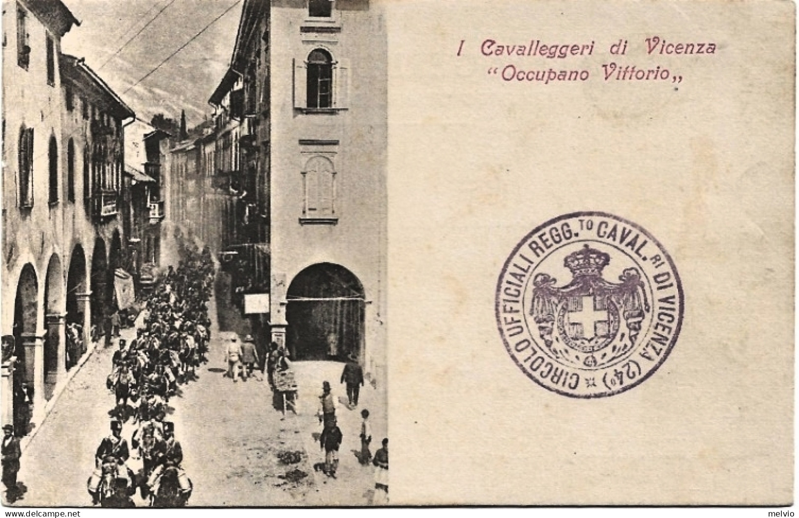 1900circa-Treviso I Cavallegeri Di Vicenza "Occupano" Vittorio - Treviso