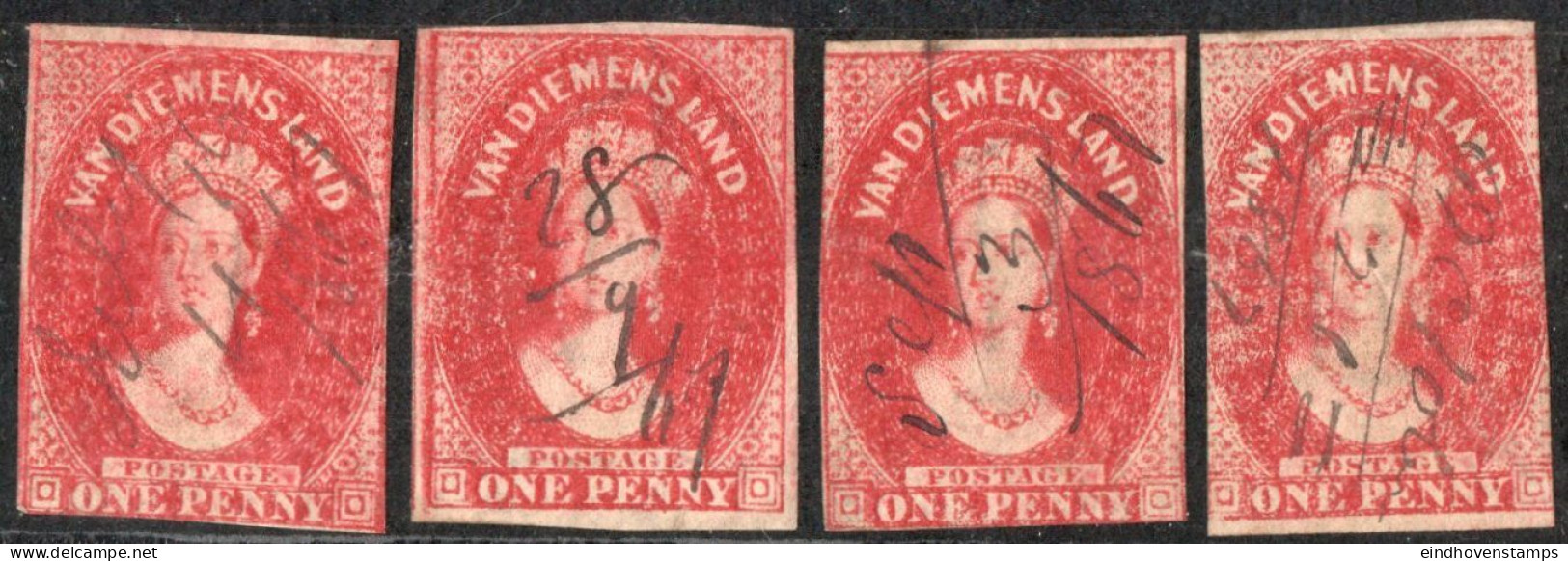 Tasmania 1857 1 P Chalon Head Waternark Figure 4 Ex Shades Cancelled - Used Stamps