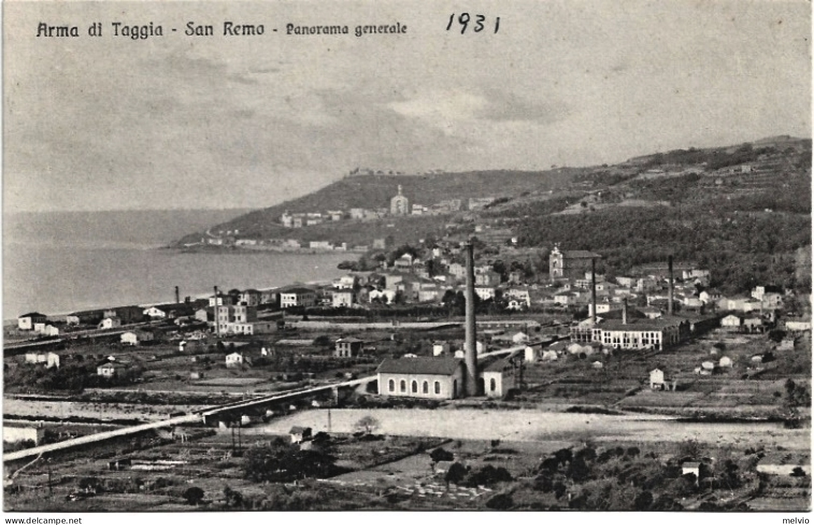 1931-Sanremo Arma Di Taggia Panorama Generale, Viaggiata - San Remo