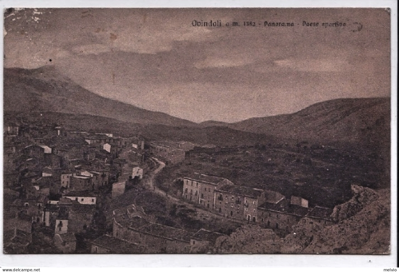 1927-Ovindoli (Aquila) Panorama Paese Sportivo,viaggiata - L'Aquila