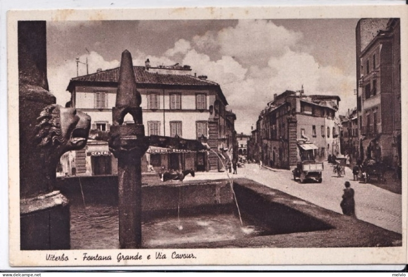 1938-Viterbo Fontana Grande E Via Cavour - Viterbo