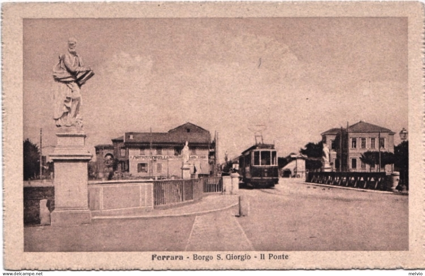 1920circa-Ferrara Borgo S.Giorgio Il Ponte Con Tram - Ferrara