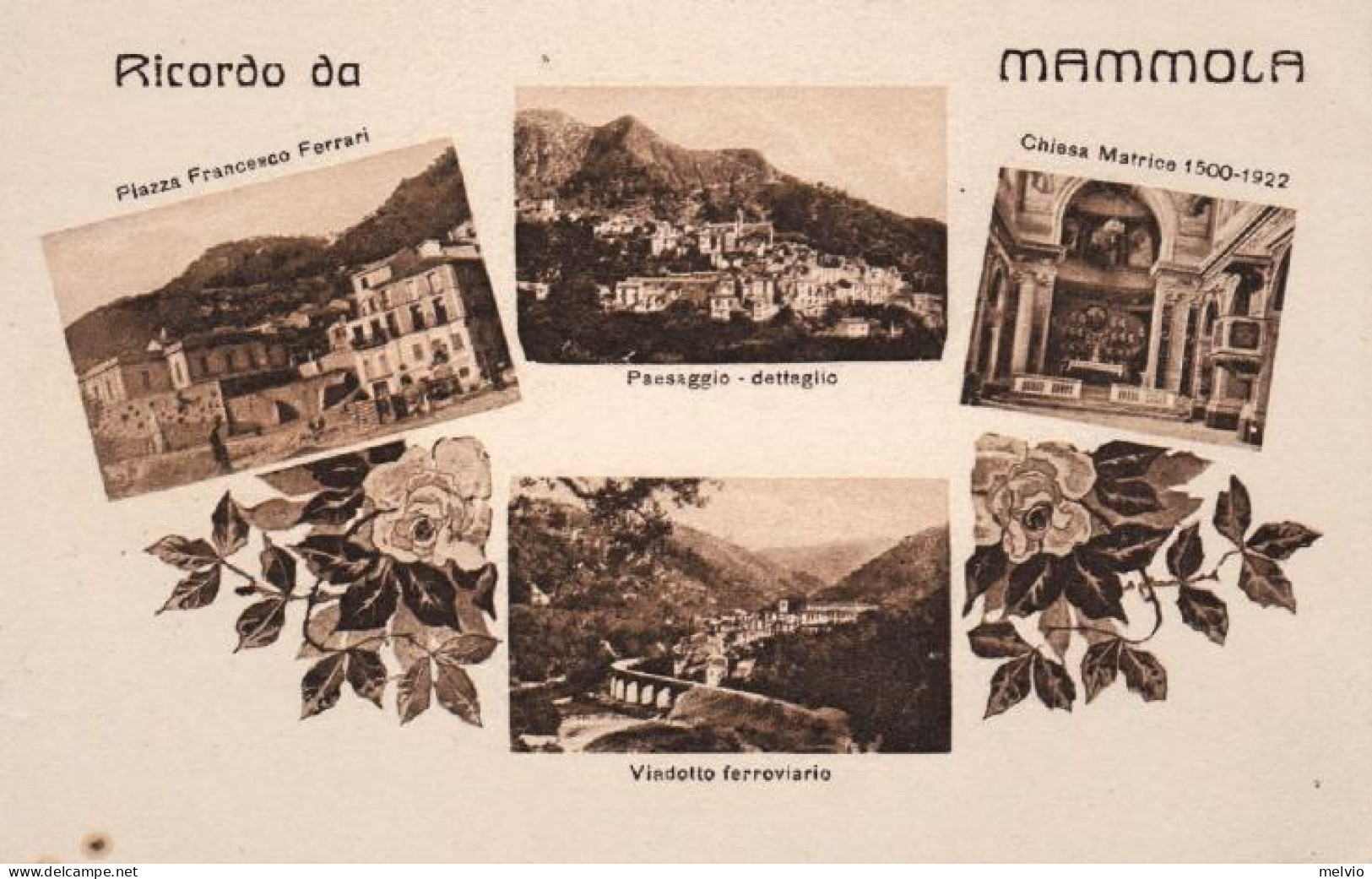 1925ca.-Mammola, Reggio Calabria, Quattro Belle Vedutine, "Piazza Ferrari, Chies - Reggio Calabria