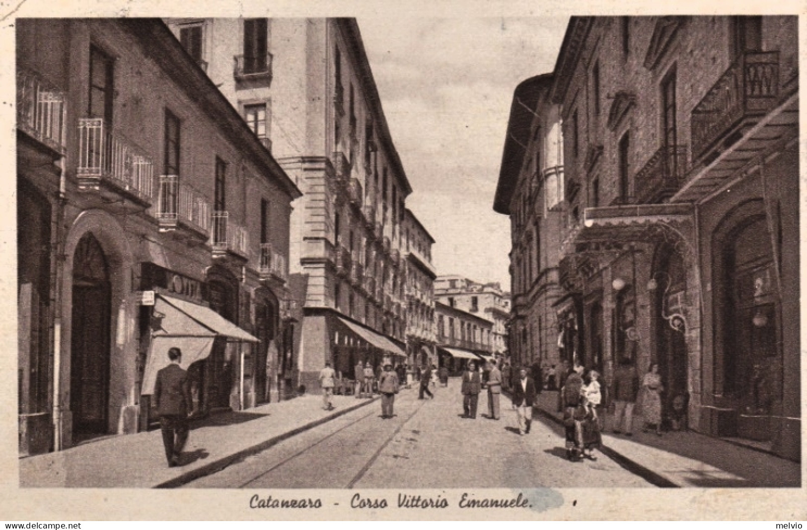 1941-Catanzaro, Vista Corso Vittorio Emanuele, Animata, Viaggiata - Catanzaro