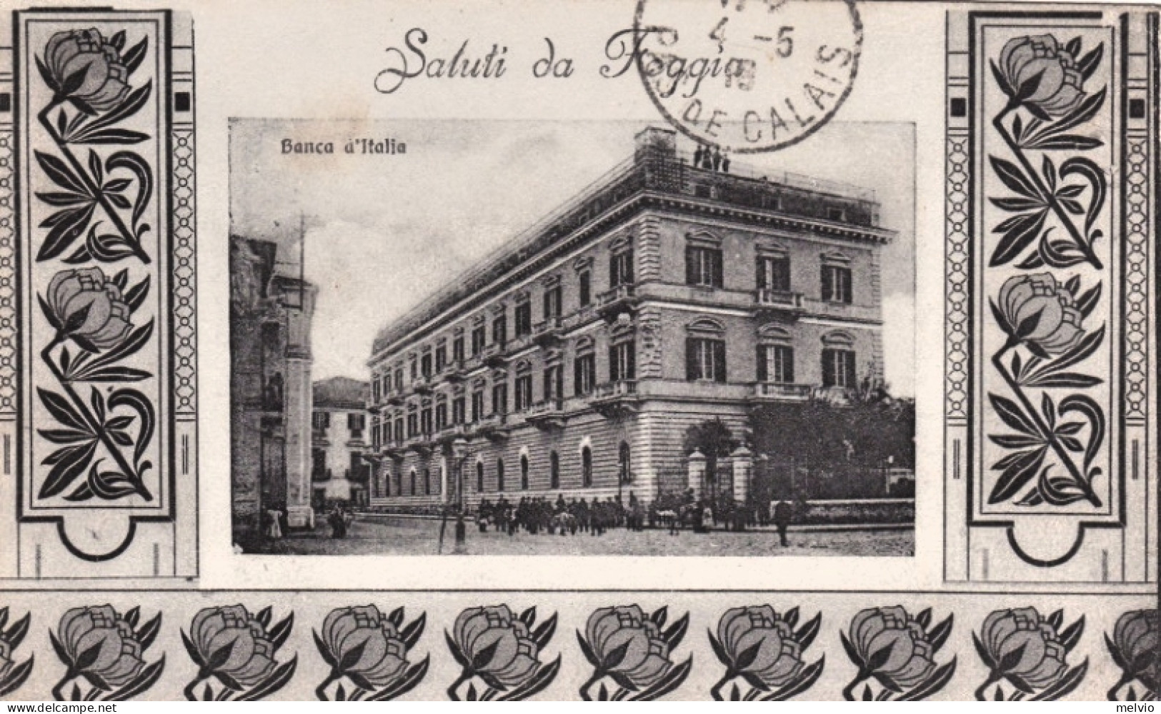 1919.-Foggia, Edificio Della Banca D'Italia, Animata, Viaggiata - Foggia