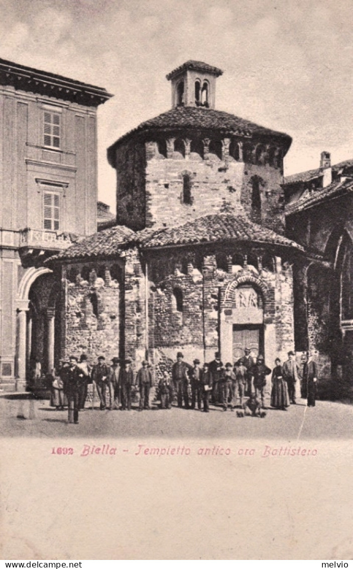 1905ca.-Biella, Monumento, Tempietto Antico Ora Battistero, Animata, Non Viaggia - Biella