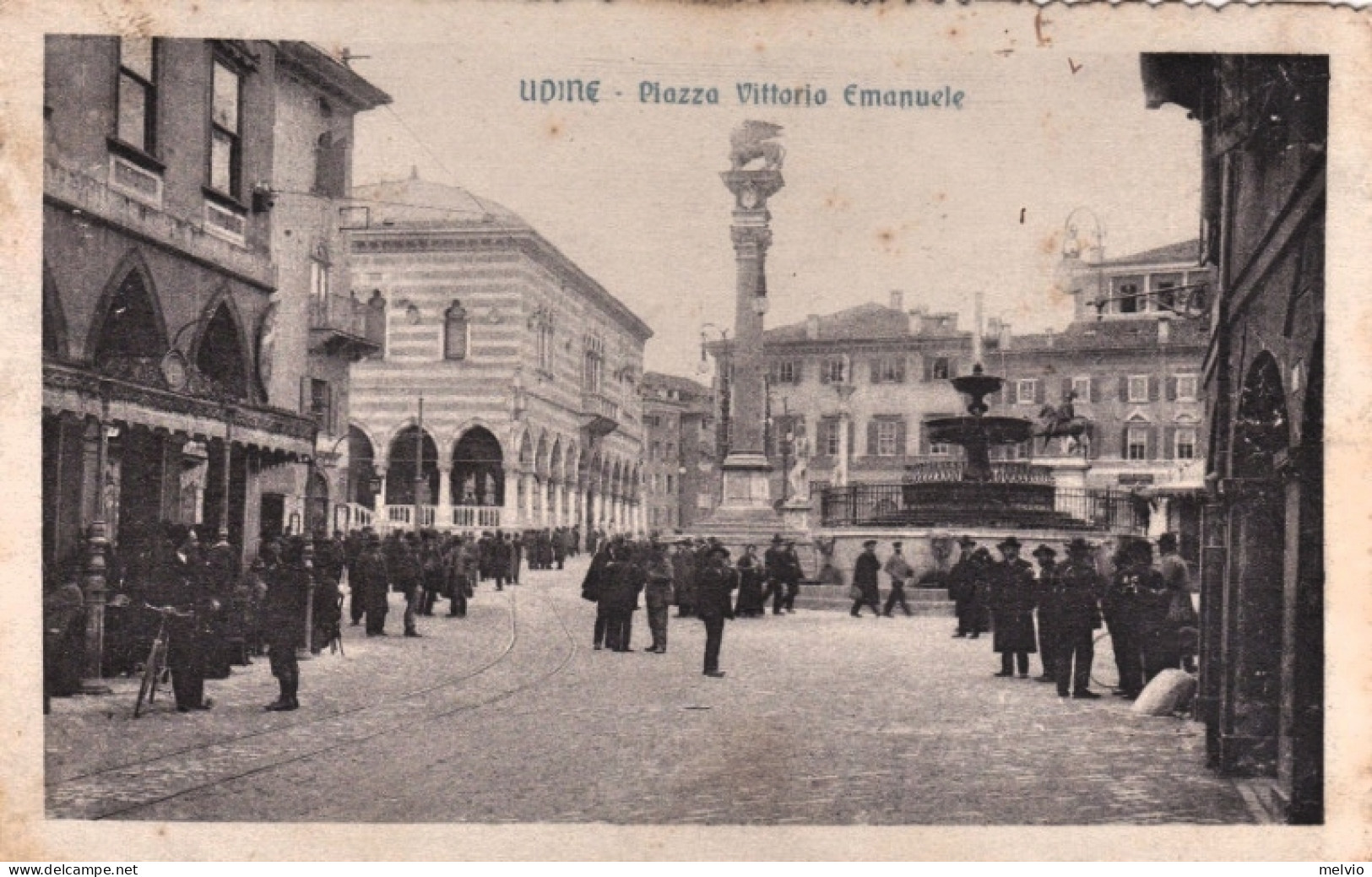 1916-Udine, Piazza Vittorio Emanuele, Animata, Viaggiata - Udine