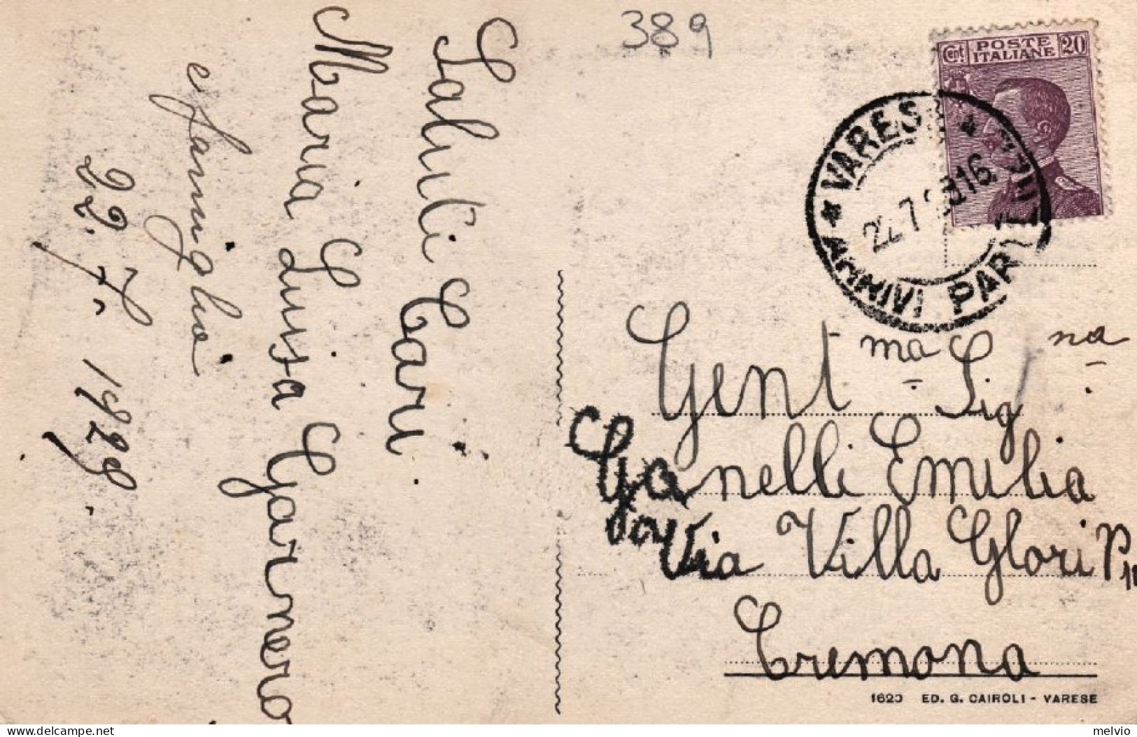 1929-Varese, Vetta Del Campo Dei Fiori Con Poesia, Animata, Viaggiata - Hotel's & Restaurants