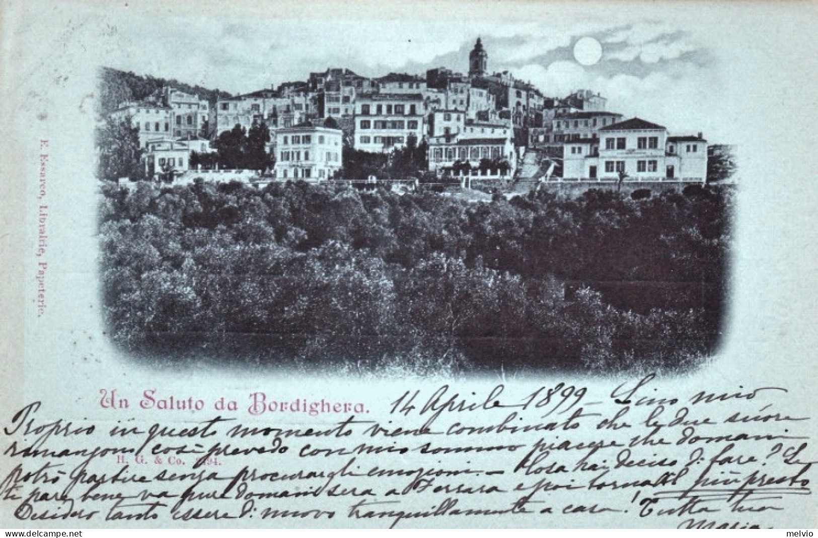 1899-Bordighera, Imperia, Panorama Della Cittadina, Viaggiata - Imperia