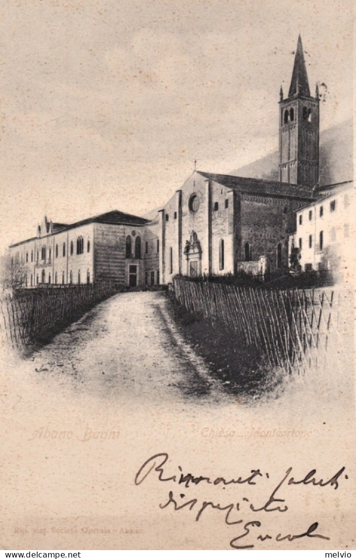 1900ca.-Abano Bagni Terme, Padova, Chiesa Di Monteortone, Viaggiata - Padova