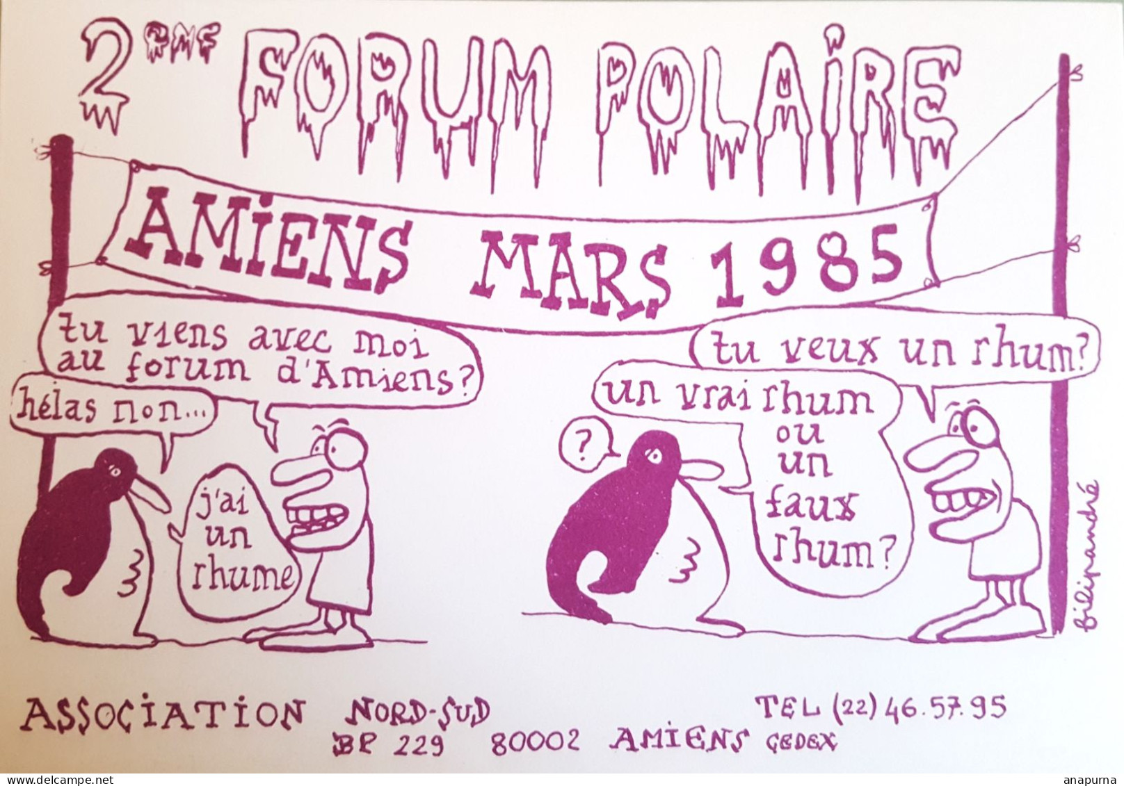 Carte Postale Forum Polaire Amiens Association Nord Sud - Covers & Documents