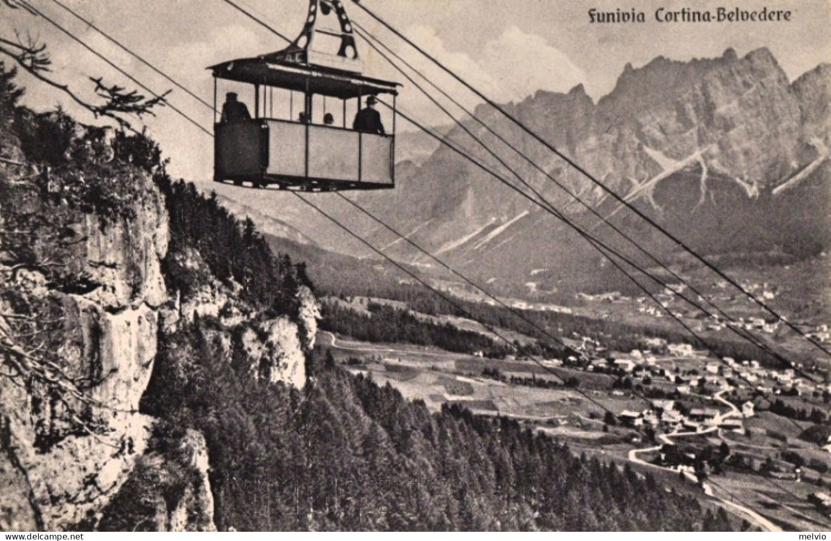 1931-Cortina, Belluno, Veduta Funivia Cortina Belvedere, Viaggiata - Belluno