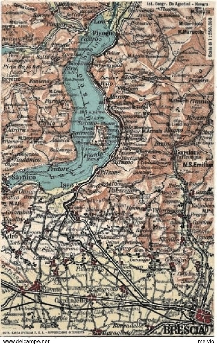 Cartolina Geografica Brescia E Circondario - Maps