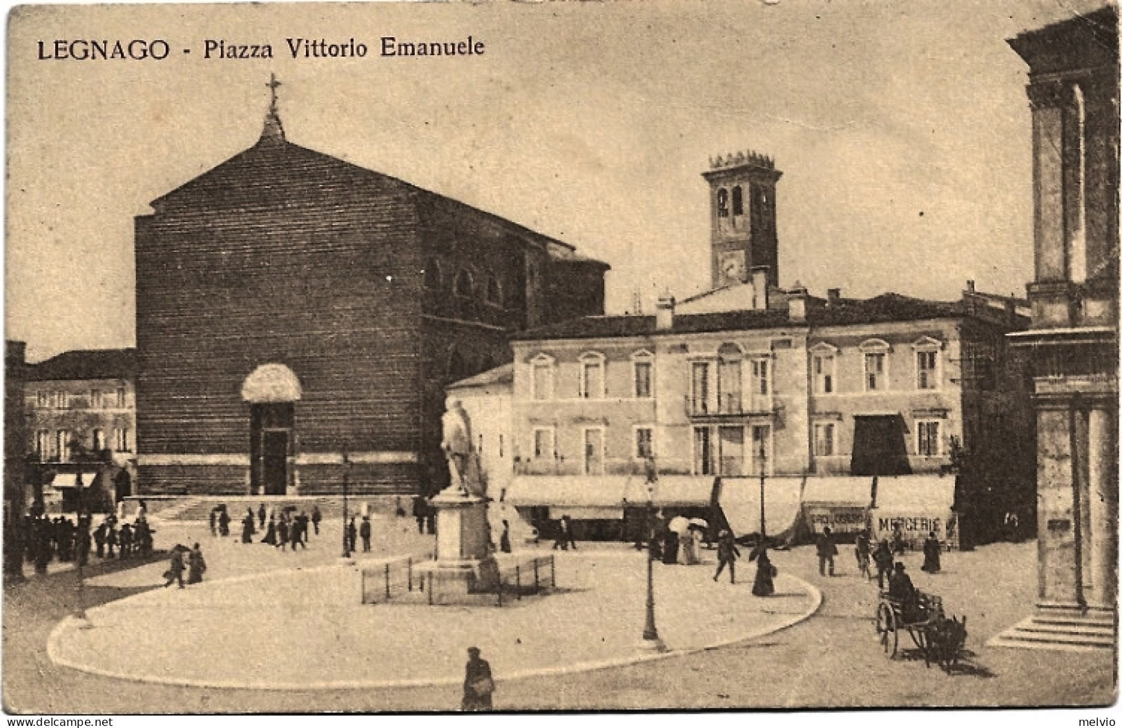 1910circa-(VR) Legnago Piazza Vittorio Emanuele - Verona