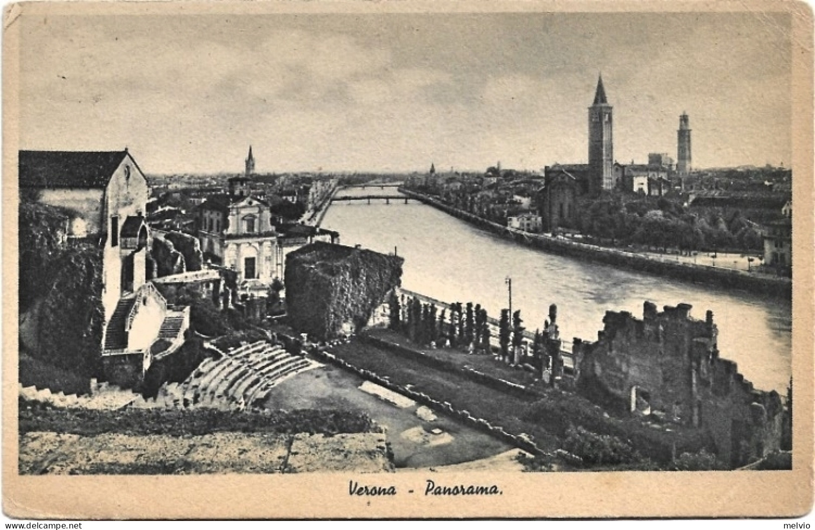 1942-Verona Panorama Cartolina Affrancata 15c. Imperiale - Verona