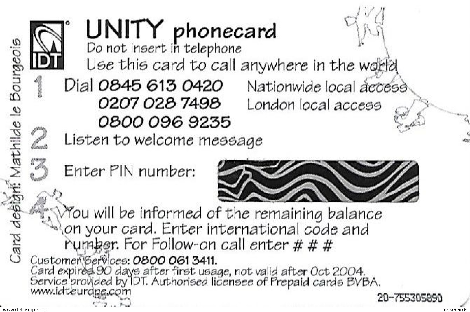 Great Britain: Prepaid IDT - Unity 10.04 - Autres & Non Classés