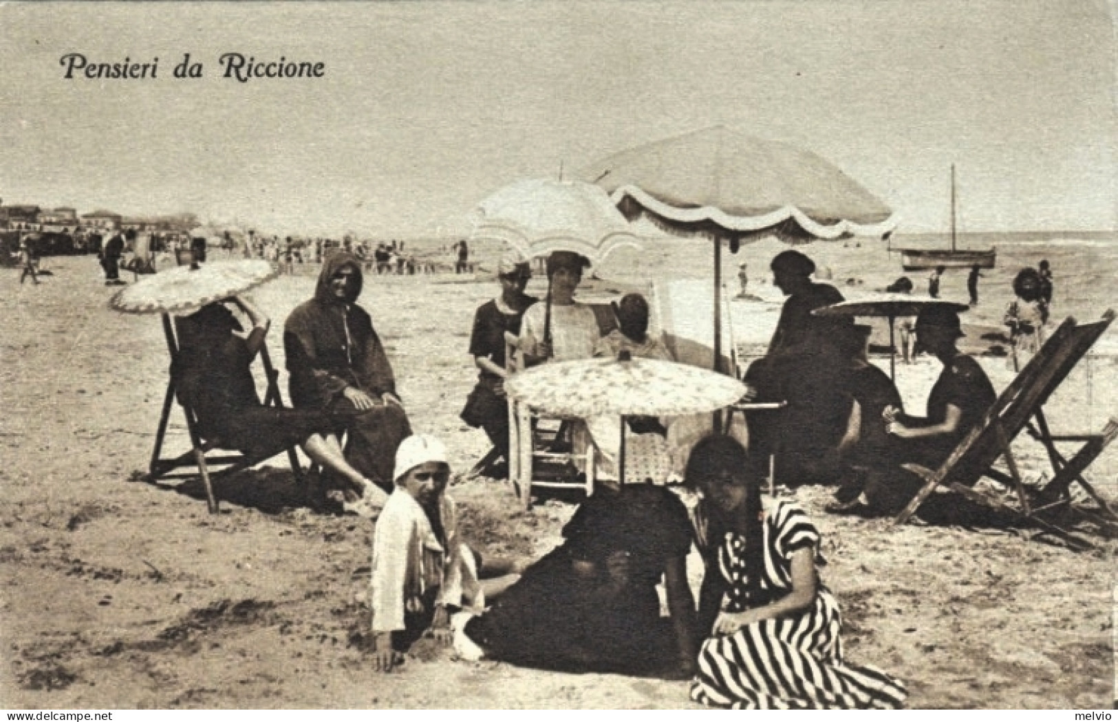 1920-ca.-Riccione Forli', Pensieri Da Riccione, Bagnanti In Costume D'epoca Sull - Forlì