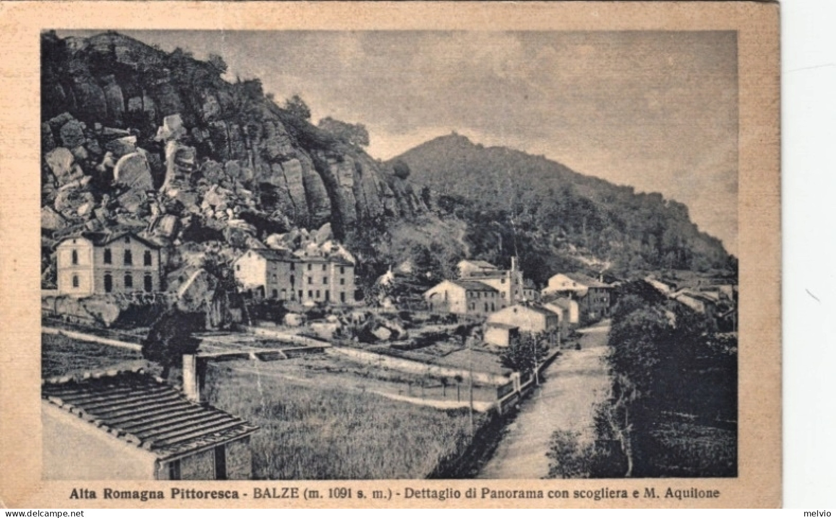 1939-Balze Forli', Panorama Con Scogliera, Monte Aquilone, Viaggiata - Forlì