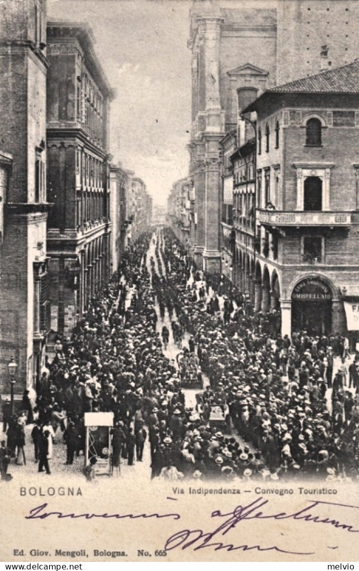 1904-ca.-Bologna, Via Indipendenza, Convegno Touristico, Auto D'epoca, Animatiss - Bologna