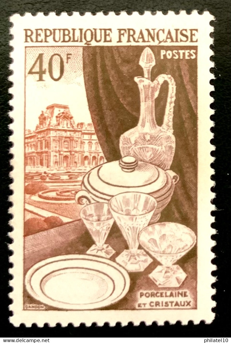 1954 FRANCE N 972 PORCELAINE ET CRISTAUX PRODUCTION FRANCAIE DE LUXE - NEUF** - Neufs