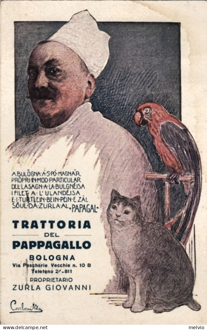 1934-Bologna, Trattoria Del Pappagallo Di Zurla Giovanni, Viaggiata - Hotels & Restaurants