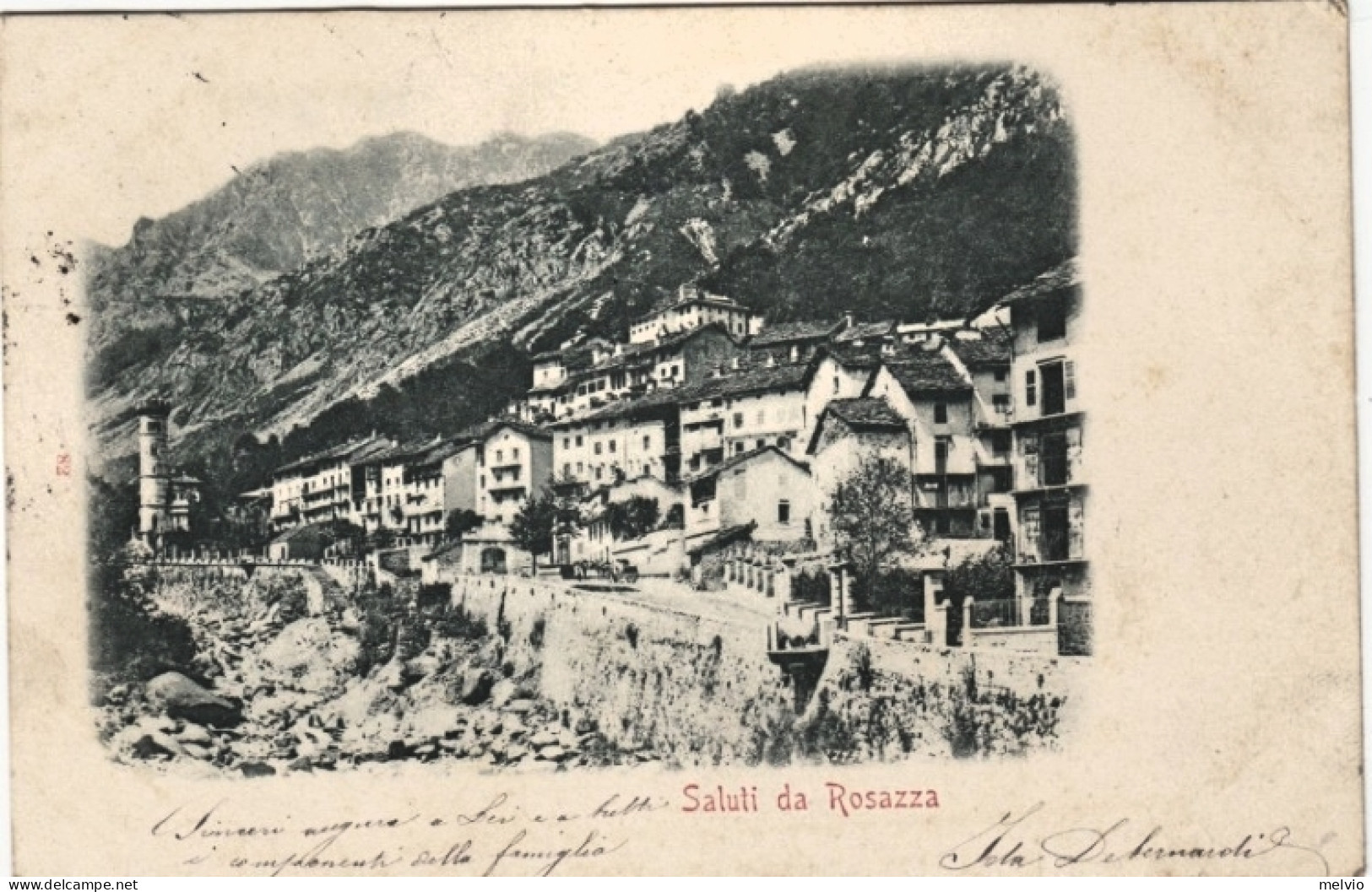 1904-Rosazza Biella, Saluti Da Rosazza, Panorama, Viaggiata - Biella