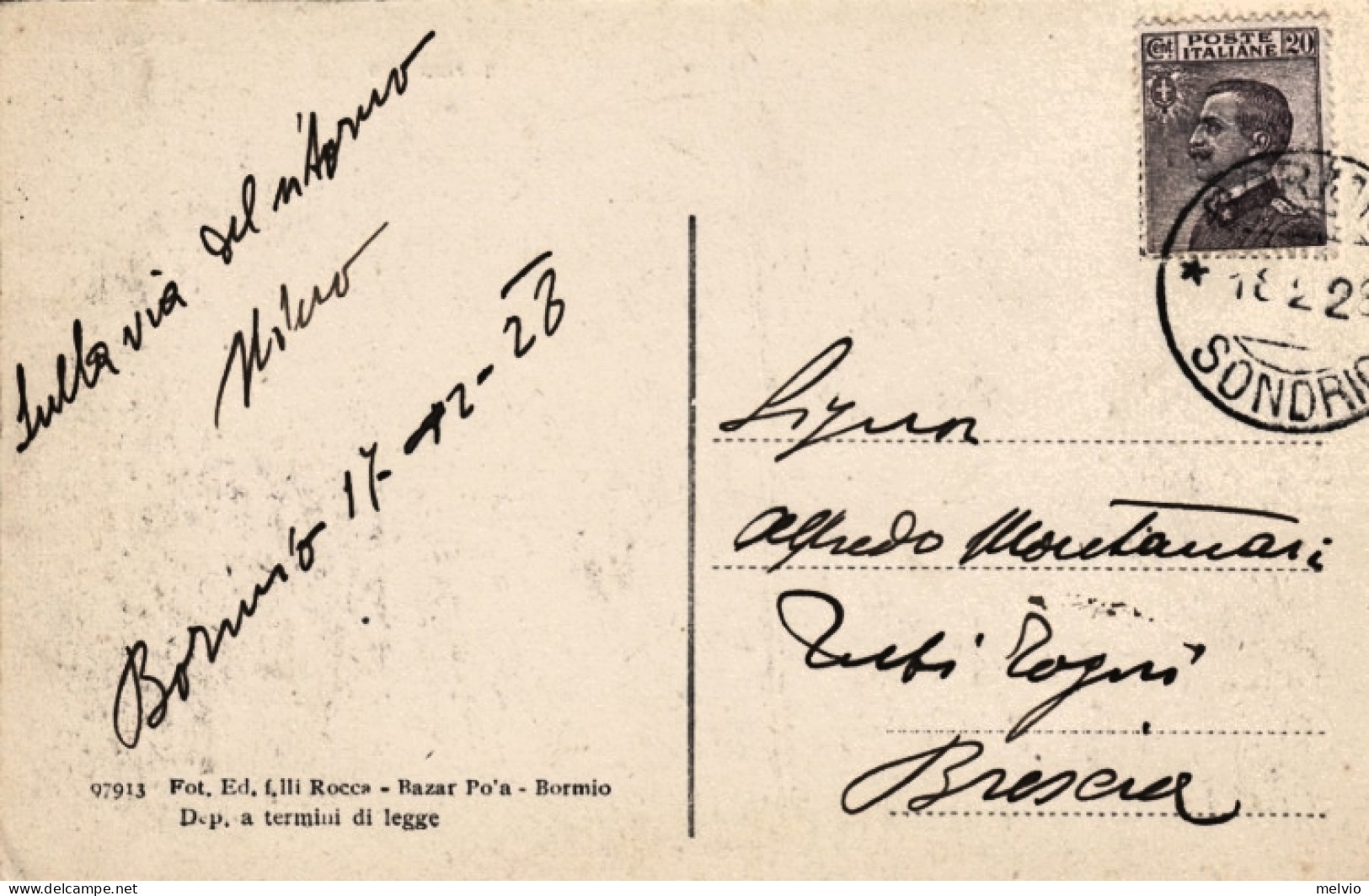 1928-Bormio Sondrio, Panorama Dal Sassello, Viaggiata - Sondrio