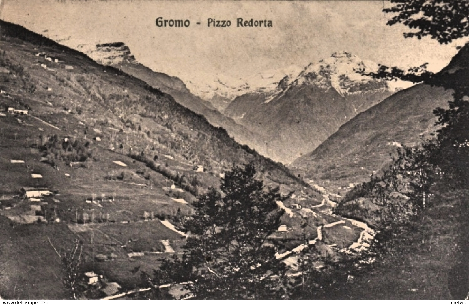 1916-Gromo Bergamo, Panorama Pizzo Redorta, Viaggiata - Bergamo