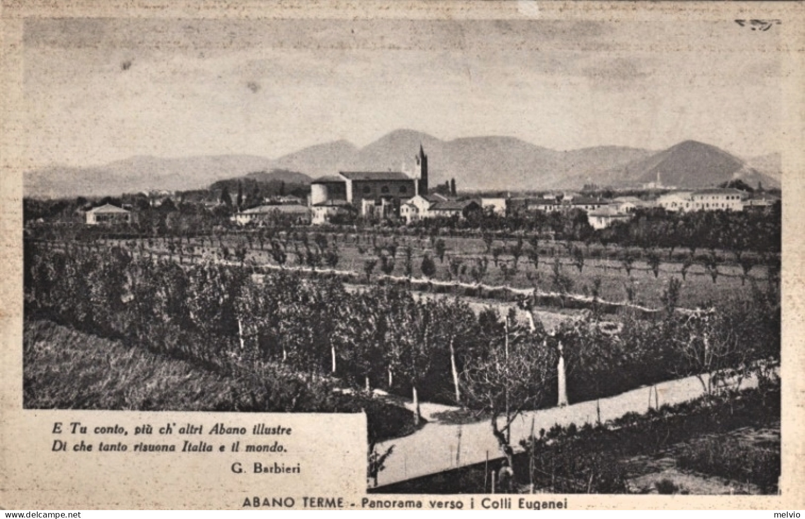 1927-Abano Terme Padova, Panorama Verso I Colli Euganei, Viaggiata - Padova (Padua)