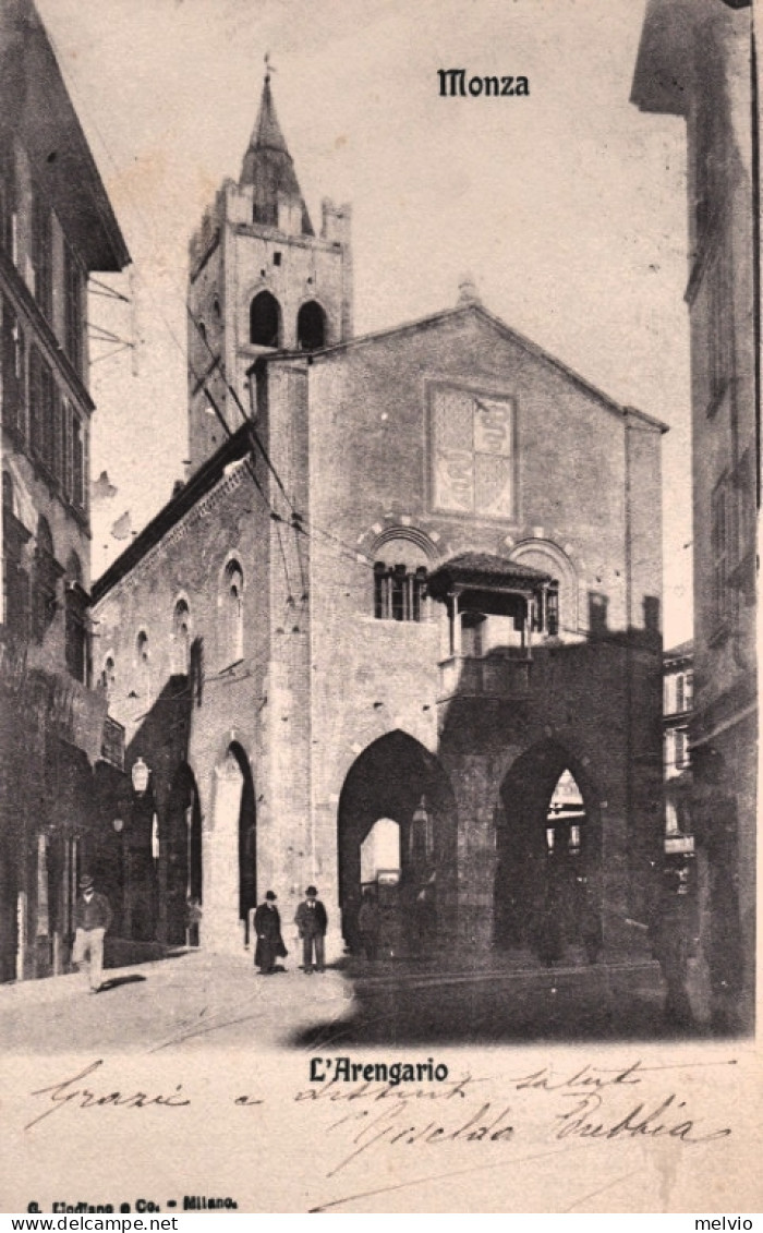 1906-Monza, L'Arengario, Animata E Viaggiata - Monza