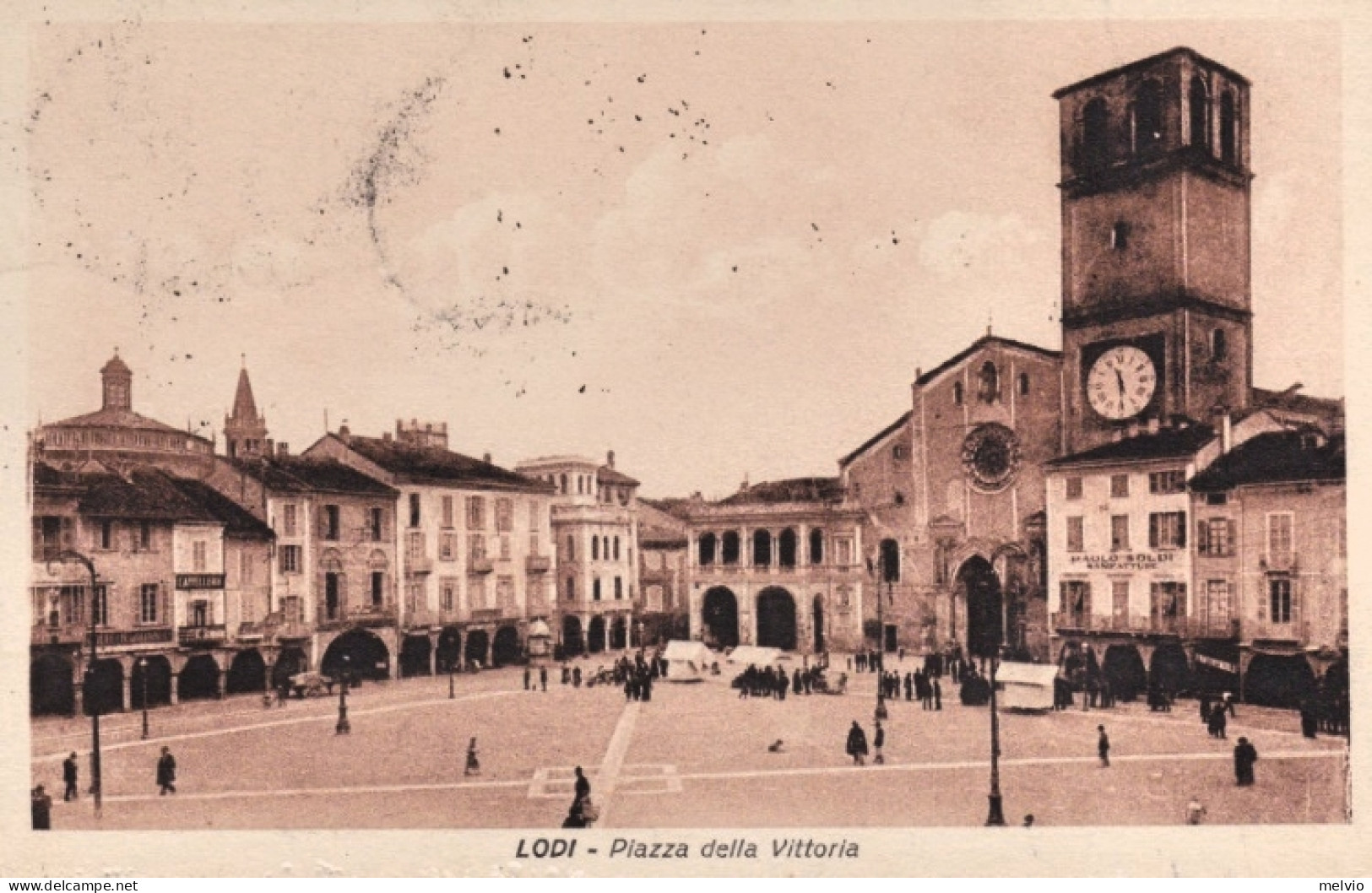 1931-Lodi, Piazza Della Vittoria, Animata E Viaggiata - Lodi