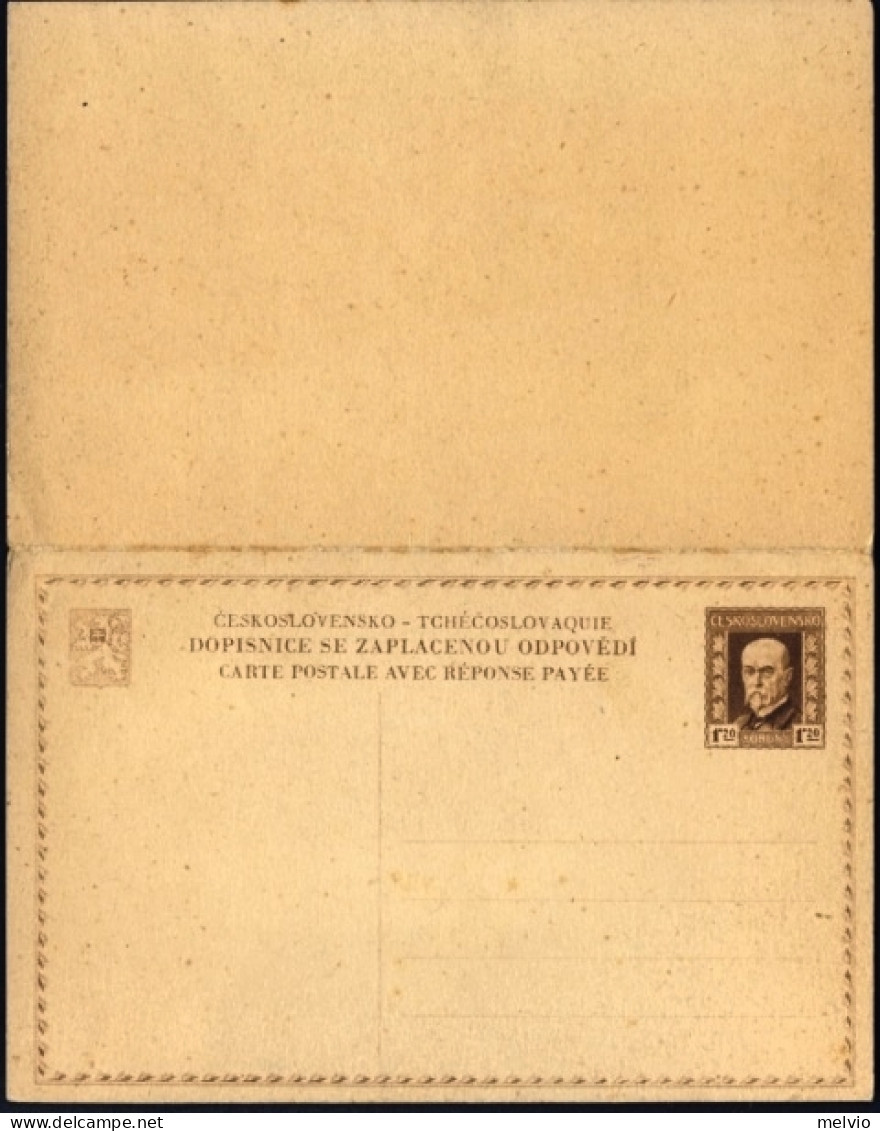 1930-circa-Cecoslovacchia Cartolina Postale Doppia 1,20 K. - Altri & Non Classificati