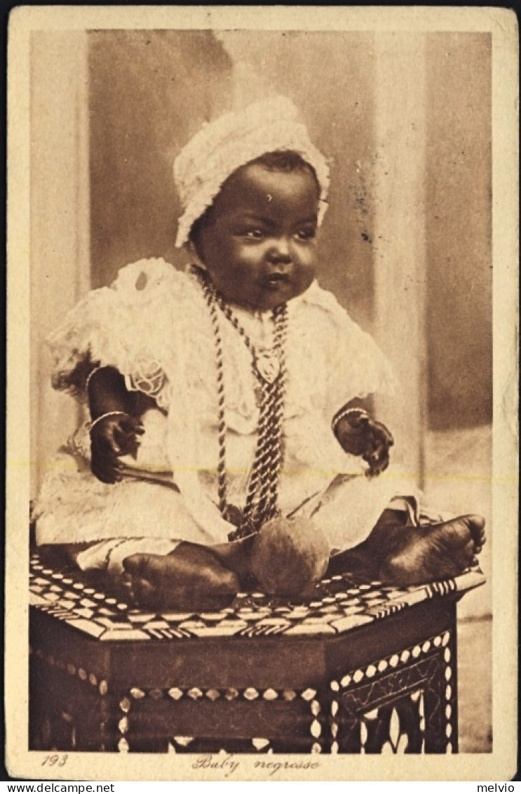 1933-Eritrea Cartolina Baby Negresse Affrancata 20c. Su 15c. Grigio Soggetti Afr - Eritrea