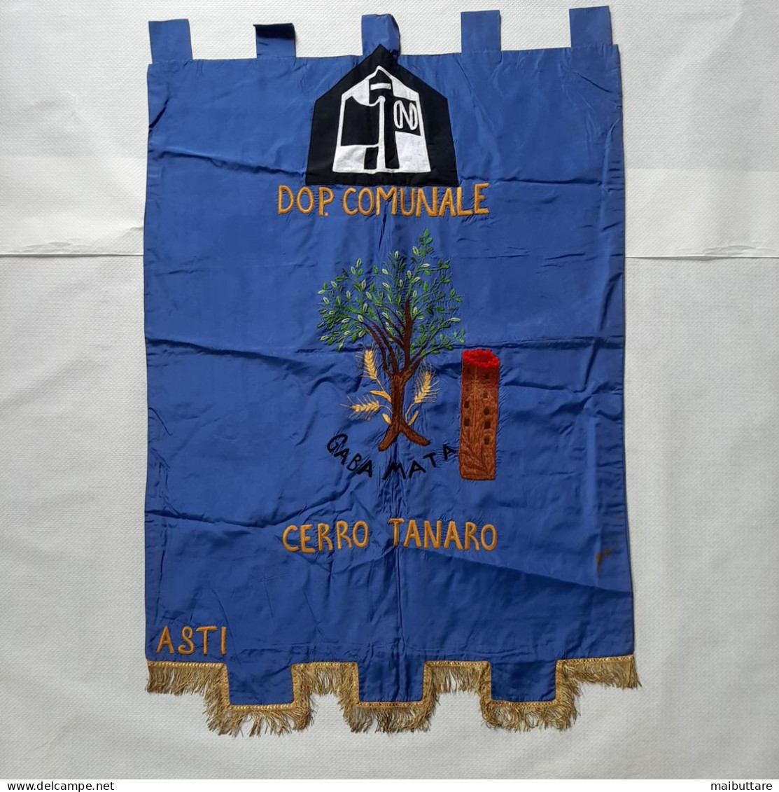 Bandiera Stendardo OND - Cerro Tanaro Asti Dim. 72x93 Cm. Gaba Mata Ben Conservata - Banderas