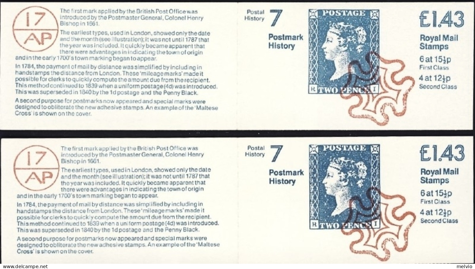 1982-Gran Bretagna Libretto Lst. 1,43 Postal History VII^AS + AD - Cuadernillos